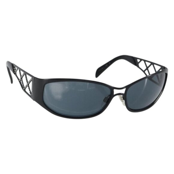 CHANEL Sunglasses Plastic Black